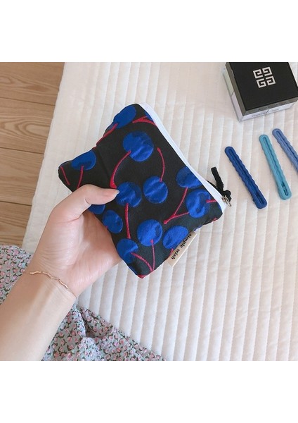 Tipa Stili Küçük Kiraz Baskı Saklama Torbaları Kadınlar Için Kız Çocuk Mini Kozmetik Makyaj Çantası Güzellik Durumda Küçük Para Telefon Kılıfı Çanta (Yurt Dışından)