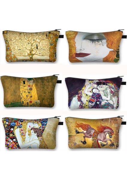 SHZBGUSTAC01CW Tarzı Gustav Klimt Tarafından Yağlıboya Kozmetik Durumda Öpücük Gözyaşları La Virgen Kadın Makyaj Çantaları Kız Tuvalet Çantası Ruj Kozmetik Çantası (Yurt Dışından) fiyatları