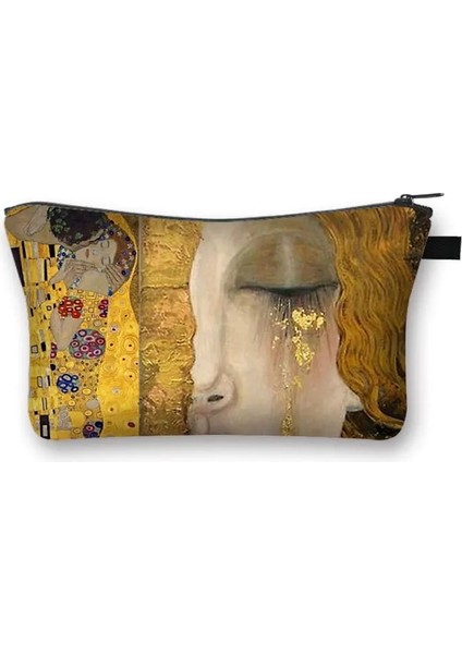 SHZBGUSTAC01CW Tarzı Gustav Klimt Tarafından Yağlıboya Kozmetik Durumda Öpücük Gözyaşları La Virgen Kadın Makyaj Çantaları Kız Tuvalet Çantası Ruj Kozmetik Çantası (Yurt Dışından) fırsatları