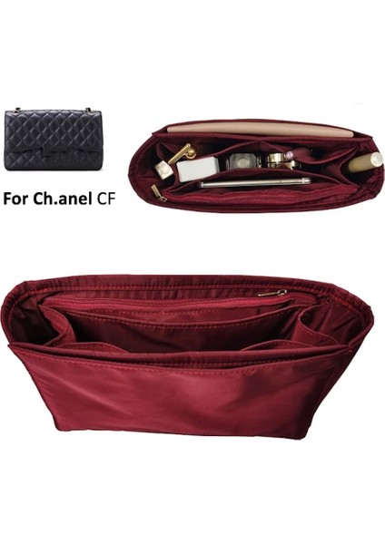 Şarap Tarzı Orta Forc Hane Lclassic Flap Ekleme Çanta Organizatör Makyaj Çantası Organize Iç Çanta Taşınabilir Taban Şekillendirici Premium Naylon (El Yapımı) (Yurt Dışından) fiyatları