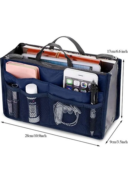 Pembe Tarzı Yeni Bayanlar Taşınabilir Organizatör Çantası Çok Fonksiyonlu Seyahat Bölmesi Çanta Kadın Basit Fermuar Depolama Kozmetik Çantası (Yurt Dışından) indirimleri