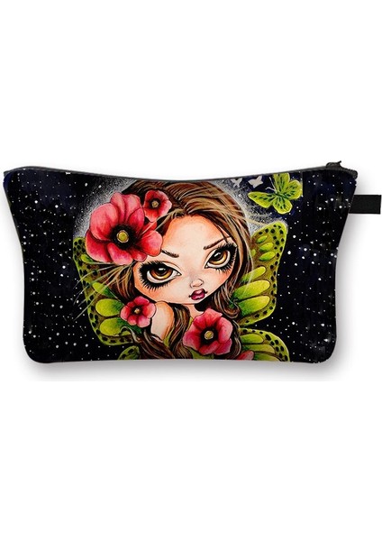 SHZBGOTHICE01 Tarzı Gotik Melek Wicca Cadı Kozmetik Durumda Kadın Makyaj Çantası Bayan Kozmetik Çantaları Seyahat Için Taşınabilir Kız Makyaj Ruj Organizatör (Yurt Dışından)