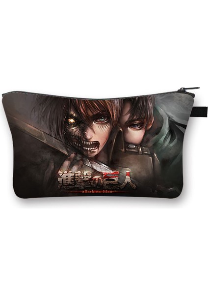 SHZBATTACK30 Tarzı Anime Attack On Titan Kozmetik Çantası Kadın Makyaj Çantaları Levi Mikasa Eren Bayanlar Kozmetik Kutuları Organizatör Saklama Torbaları (Yurt Dışından)