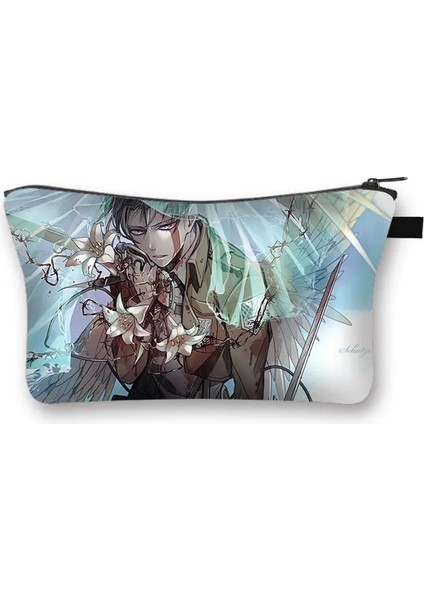 SHZBATTACK22 Tarzı Anime Attack On Titan Kozmetik Çantası Kadın Makyaj Çantaları Levi Mikasa Eren Bayanlar Kozmetik Kutuları Organizatör Saklama Torbaları (Yurt Dışından)