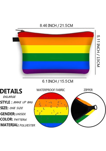 SHZBRAINBOW14 Tarzı Sevimli Gökkuşağı Baskı Kozmetik Çantası Kadın Moda Makyaj Çantaları Genç Kızlar Kozmetik Durumda Kadın Tuvalet Organizatör Küçük Debriyaj (Yurt Dışından) fiyatları