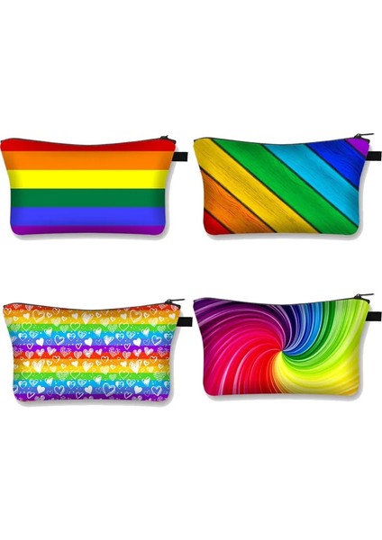 SHZBRAINBOW14 Tarzı Sevimli Gökkuşağı Baskı Kozmetik Çantası Kadın Moda Makyaj Çantaları Genç Kızlar Kozmetik Durumda Kadın Tuvalet Organizatör Küçük Debriyaj (Yurt Dışından) fırsatları