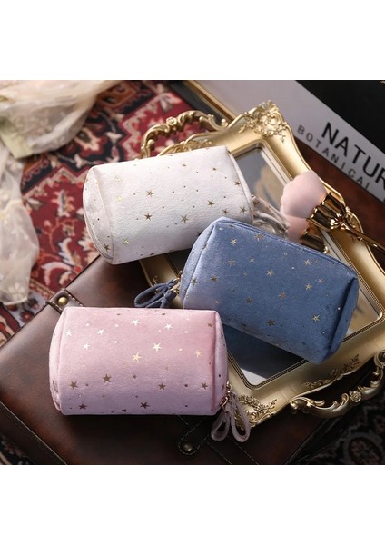 Pembe Tarzı Kız Kadife Makyaj Çanta Düzenleyici Yumuşak Kız Ruj Saklama Çantası Kadın Tuvalet Güzellik Makyaj Çantası Kılıfı Taşınabilir Kozmetik Çantası (Yurt Dışından) indirimleri