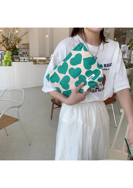 Siyah Stil Kırmızı Siyah Yeşil Kalp Baskılı Kozmetik Çantaları Kadınlar Için Kadife Büyük Makyaj Çantaları Organizatör Seyahat Telefonu Tuvalet Yıkama Torbaları (Yurt Dışından) indirimleri