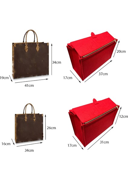 Turuncu Tarzı X1-Onthego-Mm Onthego mm Gm Çanta Tote Çanta Düzenleyici Çanta Astar Çanta Ekleme Organizatör Seyahat Çanta Premium mm Premium Keçe El Yapımı (Yurt Dışından) indirimleri