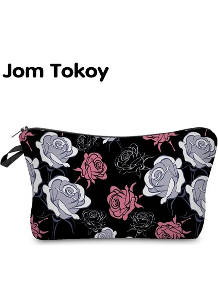 HZB871 Tarzı Jom Tokoy Yeni Moda Makyaj Çantası Isı Transfer Baskı Kadın Çiçekler Moda Seyahat Kozmetik Çantaları Kosmetyczka (Yurt Dışından) fiyatları