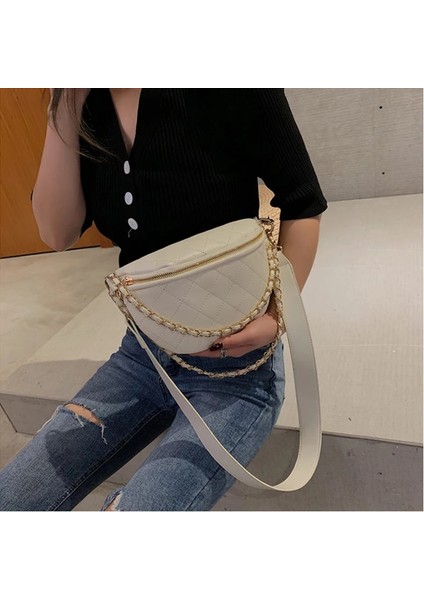 Kırmızı Stil Moda Pu Deri Kadın Bel Çantası Zinciri Eşkenar Dörtgen Düz Renk Çok Işlevli Büyük Kapasiteli Bel Çantası Yeni Kadın Kemer Çantası (Yurt Dışından) fiyatları