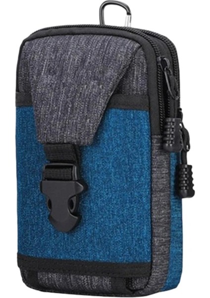 Mavi Stil Bel Paketi Erkek Günlük Çanta Seyahat Çantası Su Geçirmez Kemer Fermuar Taktik Açık Spor Fanny Çok Işlevli Paketi Telefon Cebi (Yurt Dışından)