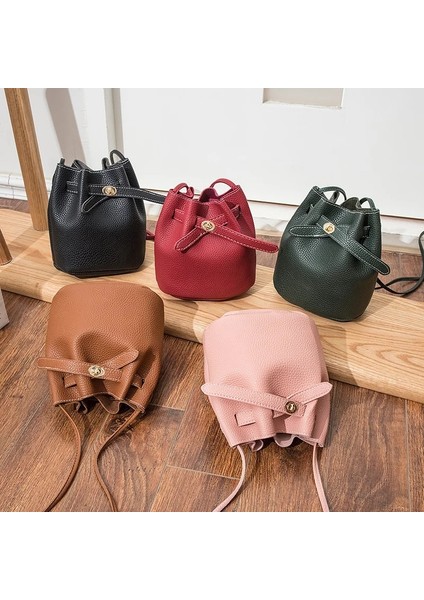 Yeşil Stil 2021 Yeni Moda Lychee Desen Kadın Kova Çanta Vintage Messenger Çanta Yüksek Li Retro Omuz Çantası Basit Crossbody Çanta Tote (Yurt Dışından)