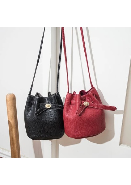 Yeşil Stil 2021 Yeni Moda Lychee Desen Kadın Kova Çanta Vintage Messenger Çanta Yüksek Li Retro Omuz Çantası Basit Crossbody Çanta Tote (Yurt Dışından)