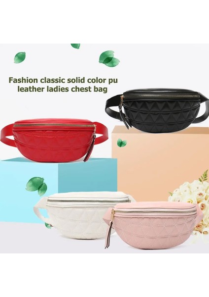 Siyah Stil Moda Pu Deri Bel Çantası Lüks Tasarımcı Bel Paketi Genişletilebilir Kadın Cep Telefonu Crossbody Omuz Çantası Çanta (Yurt Dışından)