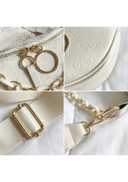 Siyah Stil Yüksek Li Pu Deri Eyer Çantaları Vintage Kadın Bel Kemeri Çantaları Tasarımcısı Saf Renk Crossbody Göğüs Çantaları Bayanlar Fanny Paketi (Yurt Dışından)