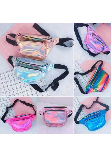 Bej Tarzı Kadınlar Için 8 Renkler Yeni Holografik Bel Çantası Lazer Fanny Paketi Kemer Çantası Bum Çanta Unisex Çanta (Yurt Dışından)