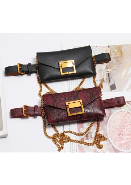 Mavi Stil 2019 Moda Kadın Serpantin Desen Bel Çantası Yılan Fanny Paketi Ünlü Tasarımcı Kemer Zinciri Göğüs Çantası Küçük Omuz Çantası (Yurt Dışından)