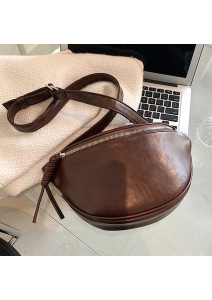 Siyah Stil Womeurses Için Deri Pu Moda Bel Çantası Crossbody Kemer Çantası Lüks Boy Fanny Paketi Kore Omuz Göğüs Çantası (Yurt Dışından)