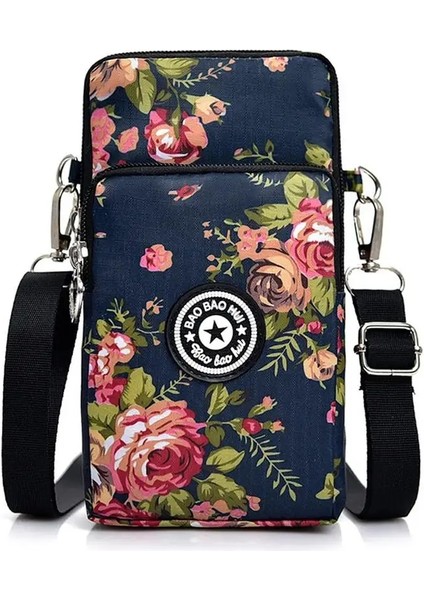 F Stili Kadın Messenger Flap El Çantası Cep Telefonu Çantaları Çok Fonksiyonlu Spor Kol Tek Omuz Crossbody Boyun Çanta Mini Çanta (Yurt Dışından)
