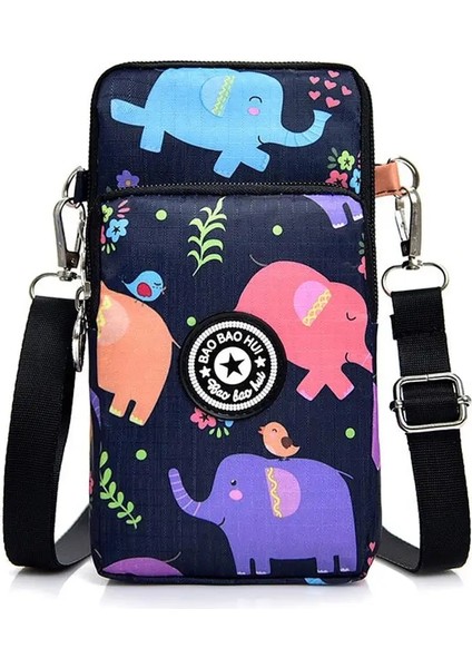 F Stili Kadın Messenger Flap El Çantası Cep Telefonu Çantaları Çok Fonksiyonlu Spor Kol Tek Omuz Crossbody Boyun Çanta Mini Çanta (Yurt Dışından)