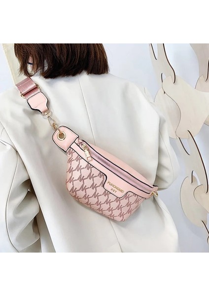 Pembe Tarzı Mektup Kadın Bel Çantası Pu Deri Bel Çantası Tasarımcı Crossbody Göğüs Çantaları Kadın Lüks Moda Çanta Kadın Kemer Çantası (Yurt Dışından) fırsatları
