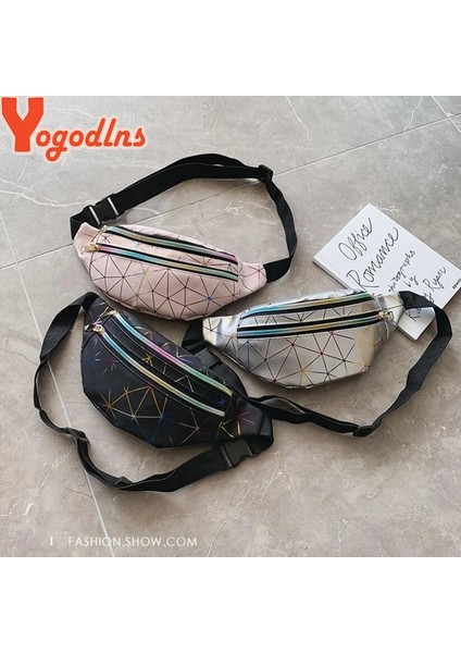 Gümüş Tarzı 32X8X16CM Yogodlns Kadınlar Için Yeni Moda Çift Fermuarlı Bel Çantası Pu Deri Ekose Omuz Çantası Rahat Lazer Göğüs Crossbody Çanta Bolsas (Yurt Dışından) indirimleri