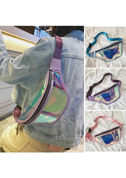 Pembe Tarzı 2019 Moda Kemer Bel Çantası Su Geçirmez Şeffaf Şeffaf Punk Holografik Fanny Paketi Kadınlar Için Lazer Bel Paketi (Yurt Dışından)