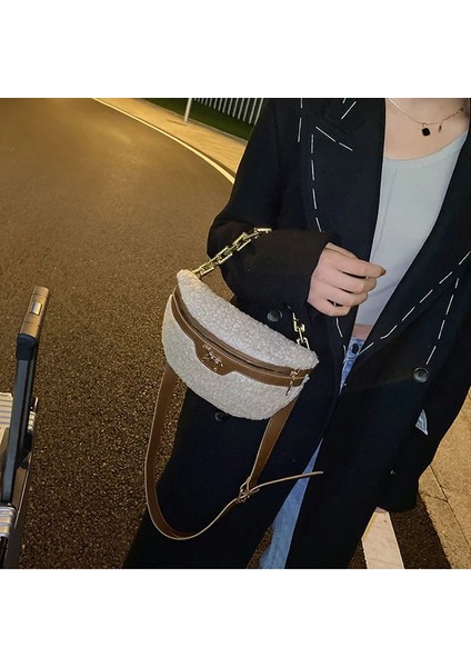 Leopar Tarzı Lüks Zincir Bel Çantası Kadın Yünlü Kumaş Fanny Paketi Moda Göğüs Paketi Mini Kadın Kemer Çantaları Kadın Omuz Crossbody Çanta (Yurt Dışından) fırsatları