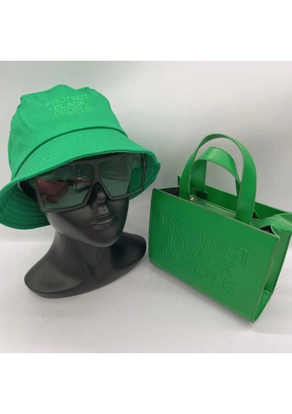 W Yeşil Stil 20X16.5X9CM 3 Parça Çantalar ve Şapka ve Gözlük Seti Pu Deri Kadın Moda Alışveriş Crossbody Tote Lüks Kadın Omuz Çantaları Lady (Yurt Dışından)