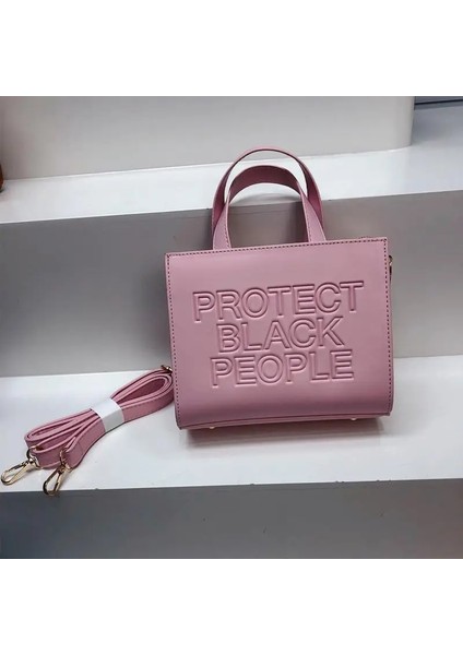 Pembe Tarzı 20X16X8 cm Yeni Tasarımcı Bayanlar Alışveriş Crossbody Tote Çanta Çanta Lüks Pu Deri Çanta Kadınlar Için Siyah Insanları Omuz Çantası Korumak (Yurt Dışından)