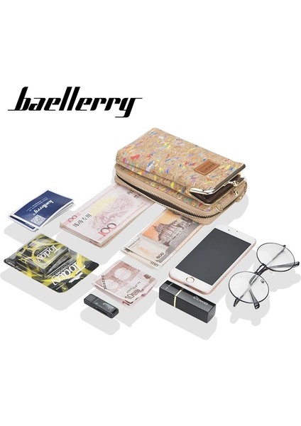 Stil7 Stil Kadın Cüzdan Cep Telefonu Çantası Kadın Koreli Büyük Kapasiteli Messenger Çanta Moda Ahşap Tahıl Çok Kartlı Bayan Cüzdan (Yurt Dışından)
