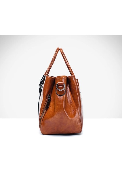 Siyah Stil 30X14X20CM Kadınlar Için Vintage Boston Çantaları Postacı Çantaları Kadın Omuz Çantaları Tote Moda Yağ Balmumu Deri Çantalar Günlük Crossbody Çantalar (Yurt Dışından) indirimleri