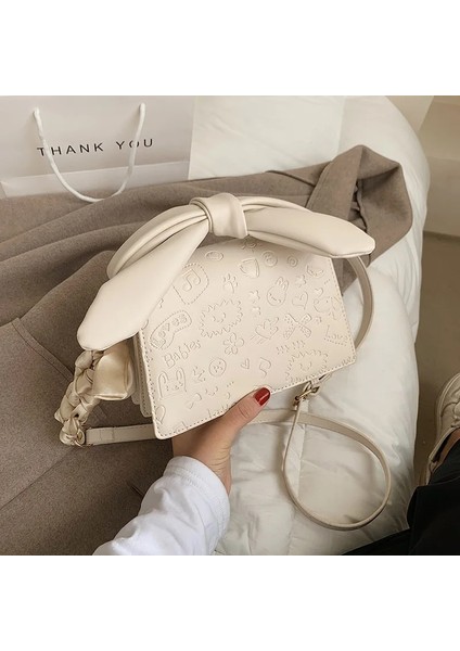 Beyaz Stil 20CMX14CMX8CM Niş Tasarım Popüler Tüm Maç Batı Tarzı Çanta Yeni Moda Crossbody Sıcak Modeller Taşınabilir Kare Çanta Genişlik: 20CM (Yurt Dışından)