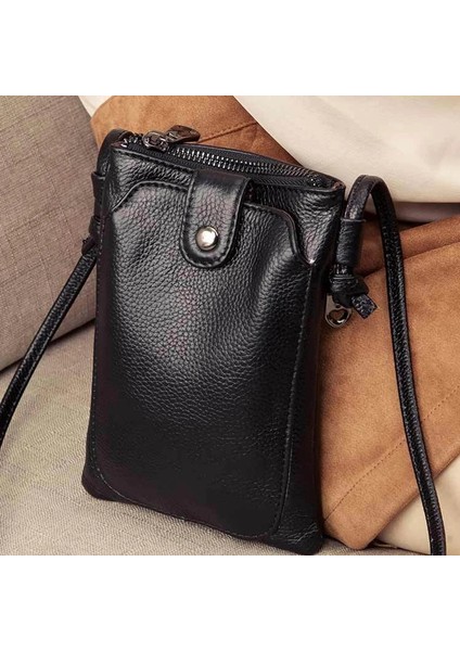 Kensen Shop Siyah Stil S 19CMX2CMX12.5CM 2021 Yeni Varış Kadın Omuz Çantası Hakiki Deri Yumuşaklık Küçük Kadın Messenger Çanta Mini El Çantası Için Crossbody Çanta (Yurt Dışından)