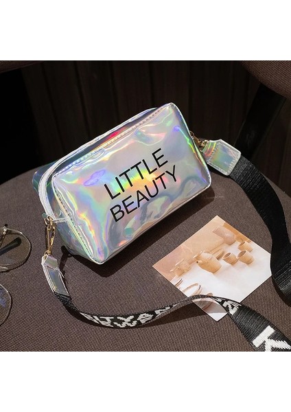 No.1 Tarzı Mini Kadın Lazer Crossbody Çanta Messenger Omuz Çantası Pvc Jöle Küçük Tote Messenger Şeker Renk Çanta Lazer Holografik (Yurt Dışından)