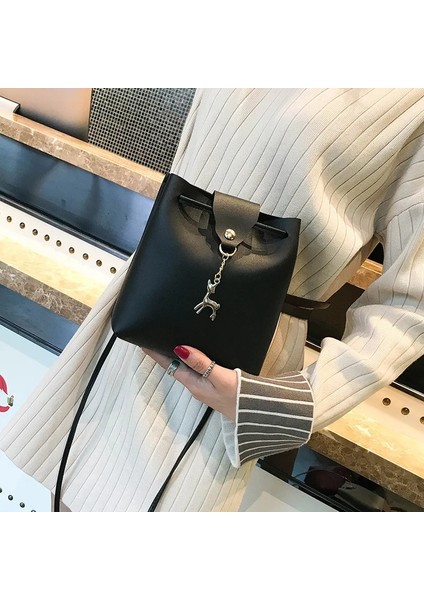 Kensen Shop Pembe Stil Vintage Püskül Crossbody Kova Çanta Lüks Kadın Çanta Kadın Omuz Çantaları Ipli Messenger Crossbody Çanta Ana Kesesi (Yurt Dışından)