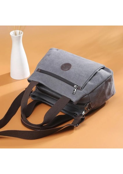 Kırmızı Stil Retro Gündelik Kadın Çanta Kanvas Bayan Tek Omuzlu Messenger Çanta Kadın Büyük Kapasiteli Çok Bölmeli Kanvas Çanta (Yurt Dışından) fırsatları