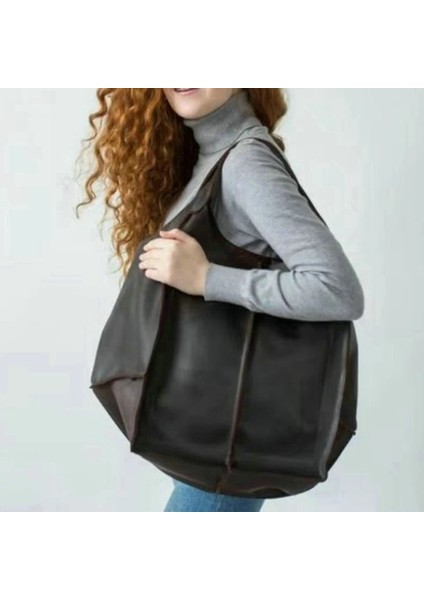 Stil1-Küçük-Kahverengi1 Stil Yeni Varış Retro Kadın Düz Renk Büyük Kapasiteli Koltukaltı Çanta Moda Pu Deri Düğme Omuz Çantaları Kompozit Debriyaj (Yurt Dışından)