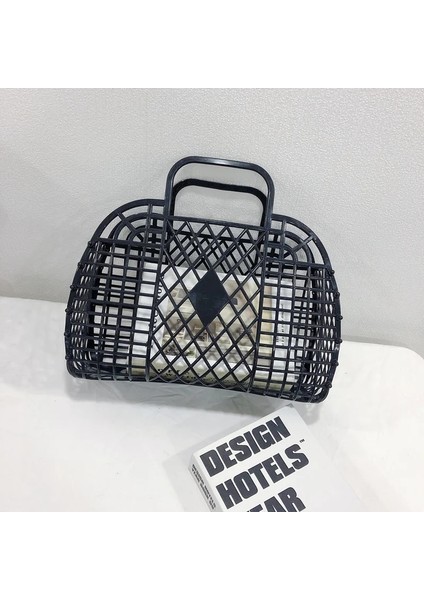 Mavi Stil Küçük 25X11X22CM Sıcak Kadın Yaz Jöle Çantası Taşınabilir Sebze Sepeti Hollow Jöle Çanta Kız Büyük Kapasiteli Tatil Çanta (Yurt Dışından) fırsatları