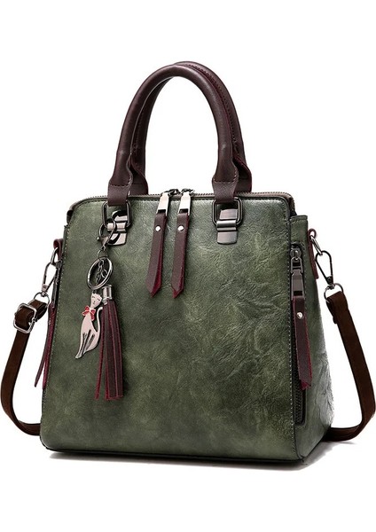 Yeşil Stil 24X13X24CM Deri Bayan Çanta Kadın Messenger Tote Püskül Tasarımcı Crossbody Omuzdan Askili Çanta Boston El Sıcak Satış Çantası Çantalar Сумка (Yurt Dışından)