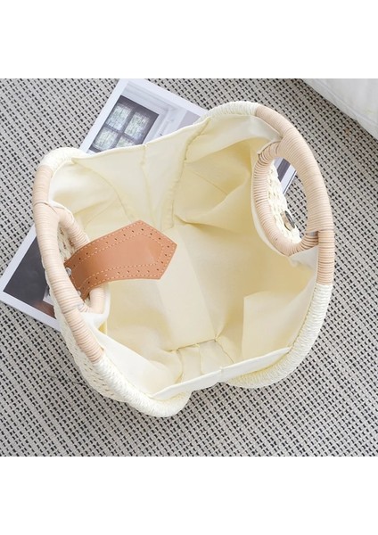 Yeşil Stil Tatil Kabuk Çanta Kişilik Sevimli Rattan Çanta Rahat Küçük Yuvarlak Tote Dokuma Kadın Moda Plaj Çantası (Yurt Dışından) indirimleri