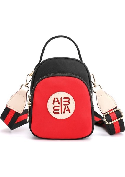 Kırmızı Stil Li Kadın Naylon Crossbody Çanta Seyahat Okul Retro Fermuar Omuz Çantaları Rahat Omuz Açık Çanta (Yurt Dışından)