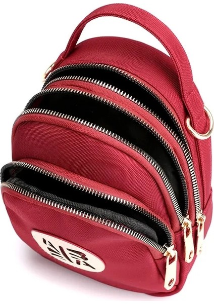 Kırmızı Stil Li Kadın Naylon Crossbody Çanta Seyahat Okul Retro Fermuar Omuz Çantaları Rahat Omuz Açık Çanta (Yurt Dışından)