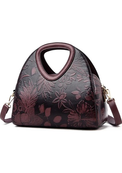 Mor Tarzı 28CM-13CM-26CM Motaora Yeni Kadın Omuzdan Askili Çanta Yüksek Li Deri Üst Saplı Çanta Kadın Vintage Ulusal Stil Kadınlar Için Crossbody Çanta (Yurt Dışından)