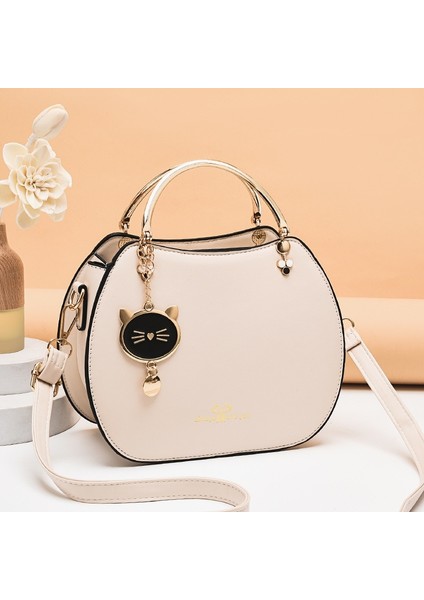 Kensen Shop Bej Tarzı 23X10X18CM Sevimli Yavru Kedi Tasarımcı Bayanlar Omuz Çantaları Kabuk Küçük Çanta ve Çanta Kadın Messenger Crossbody Çanta Kadın Ana Kesesi Femme (Yurt Dışından)