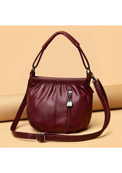 Taropor Rengi Tarzı Womeasual Bayanlar Küçük Crossbody Çanta Çantalar ve Çanta Kesesi Için Tasarımcı Çanta Yüksek Li Deri Omuz Çantaları (Yurt Dışından)