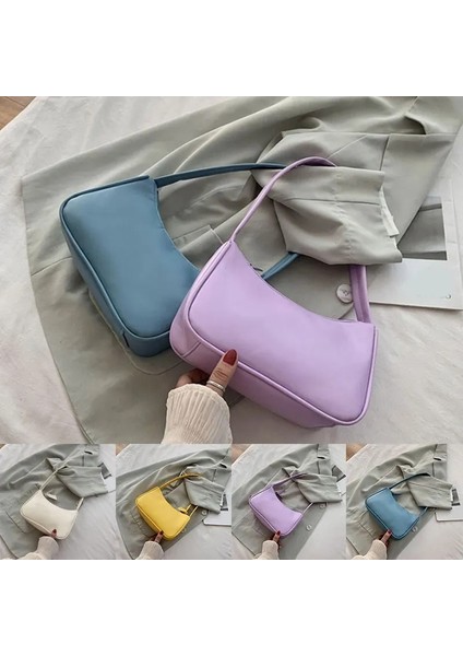 Mavi Stil Çanta Yaz Yeni Orta Antik Çanta Tek Omuz Messenger Çanta Geniş Omuz Basit Koltuk Altı Tote Çanta (Yurt Dışından)