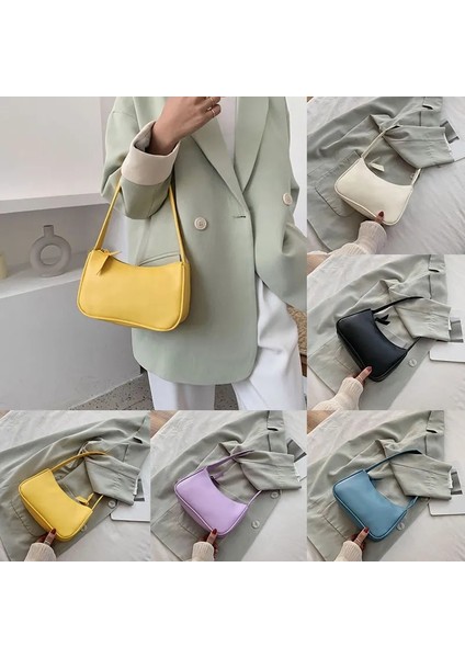 Mavi Stil Çanta Yaz Yeni Orta Antik Çanta Tek Omuz Messenger Çanta Geniş Omuz Basit Koltuk Altı Tote Çanta (Yurt Dışından)