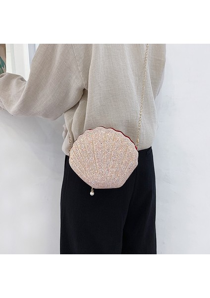 Pembe Tarzı Moda Zincir Payetli Omuz Çantası Kadınlar Için Pu Deri Çanta Sevimli Kabuk Şekli Çanta Mini Yaz Çanta Bolsa Feminina (Yurt Dışından) indirimleri